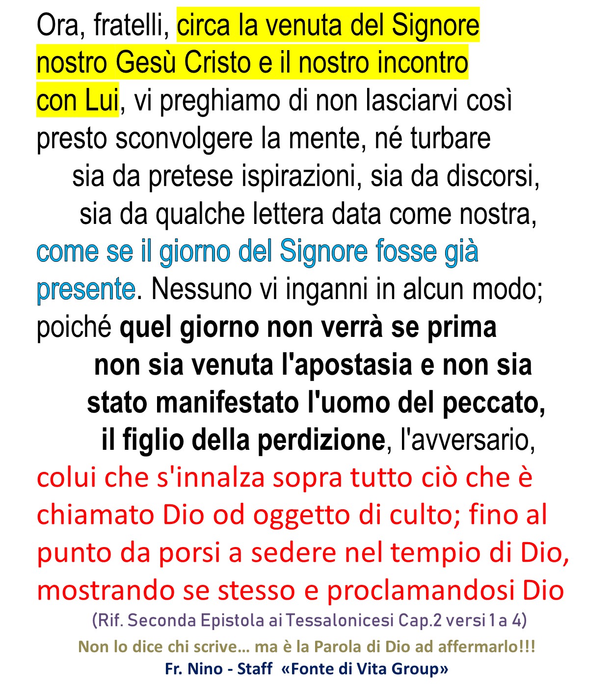 IL RITORNO DI GESU' CRISTO