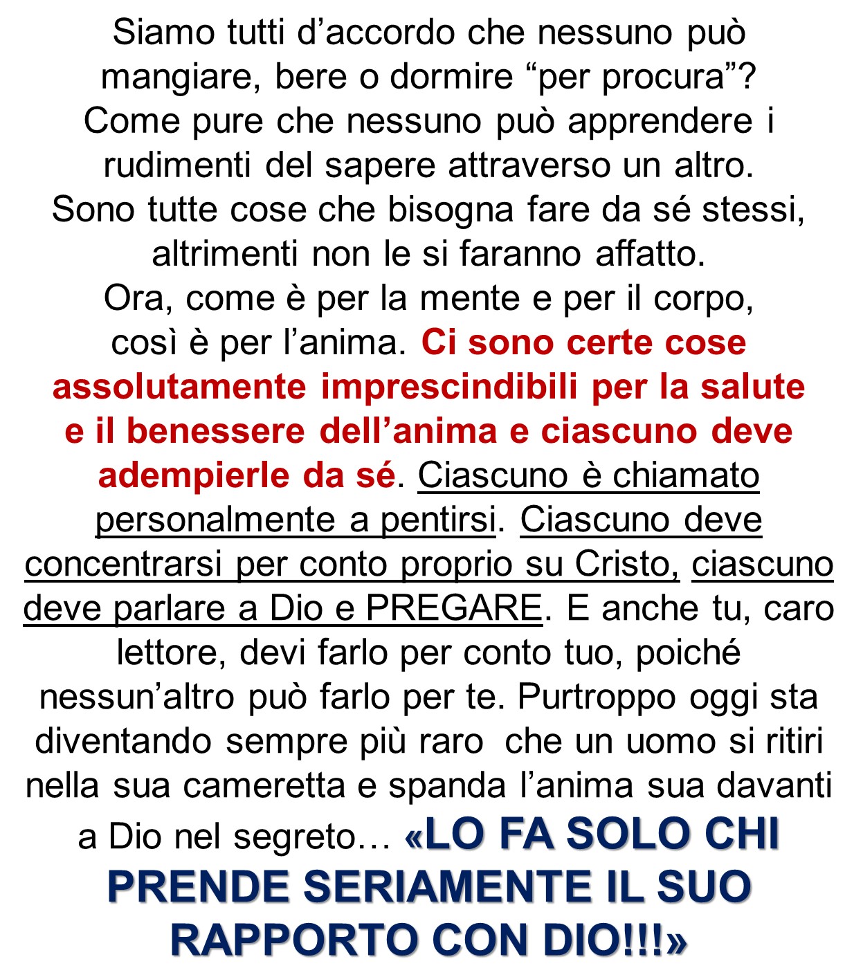 UNA PREGHIERA PERSONALE