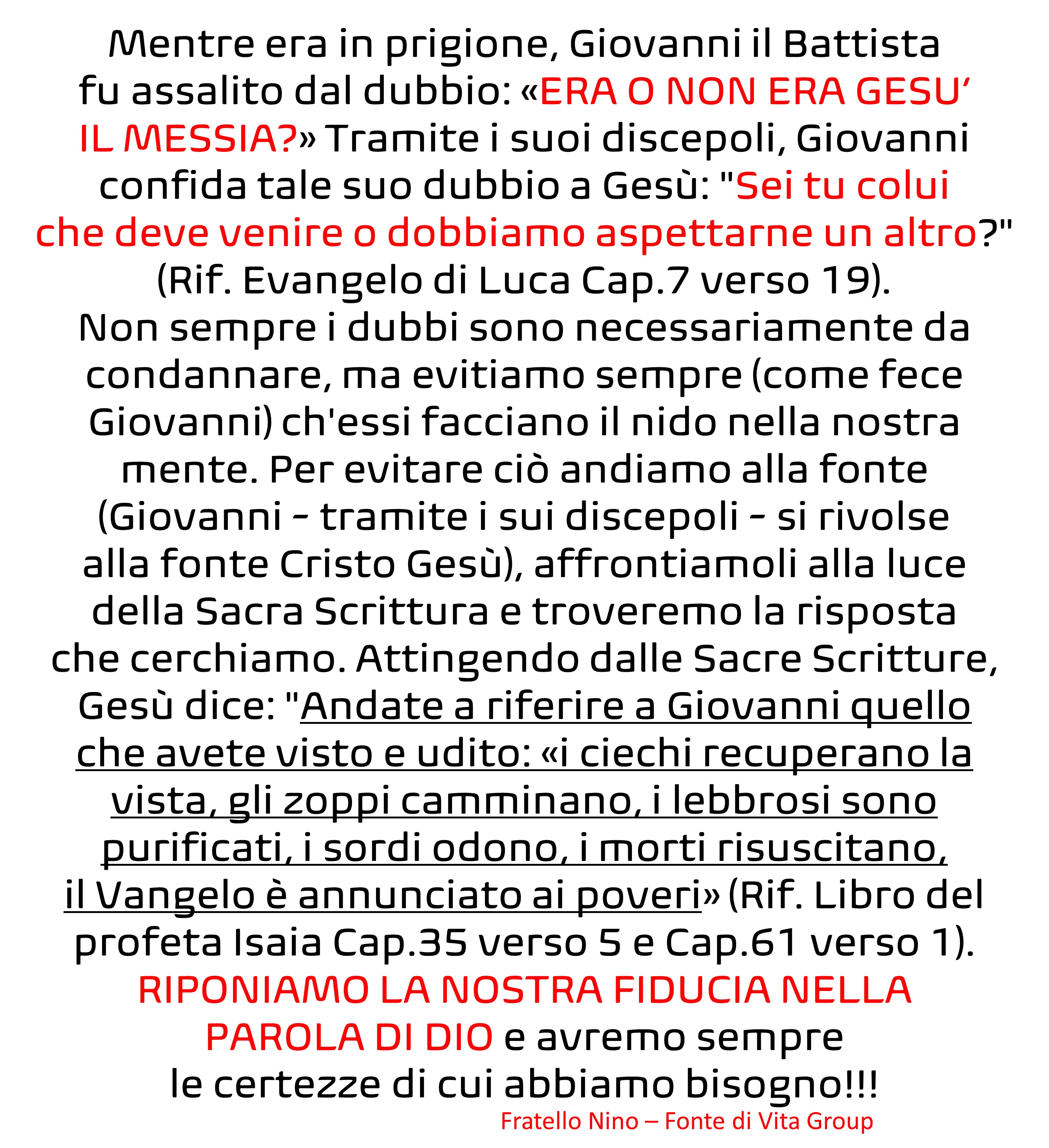 Evangelici - ASSALITO DAL DUBBIO